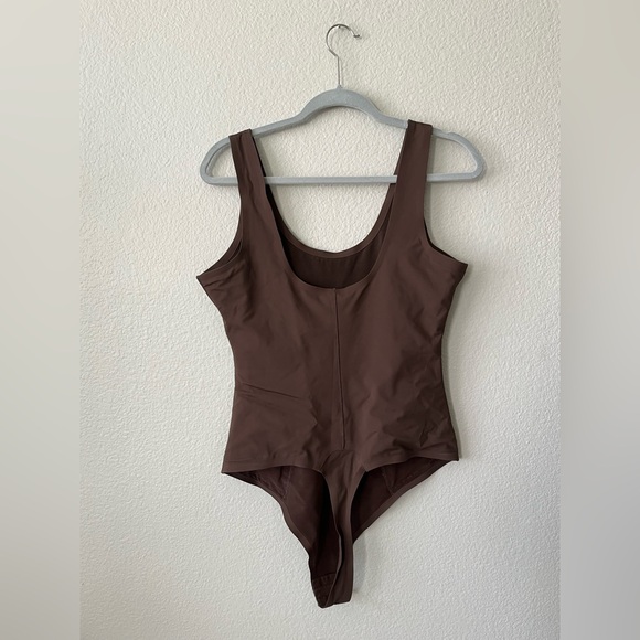 Pinsy Green Brown Scoop Tank Hourglass Shapewear Thong Bodysuits Women Size XL - Picture 10 of 16